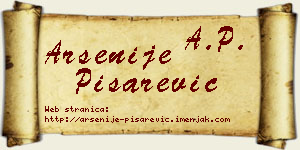 Arsenije Pisarević vizit kartica